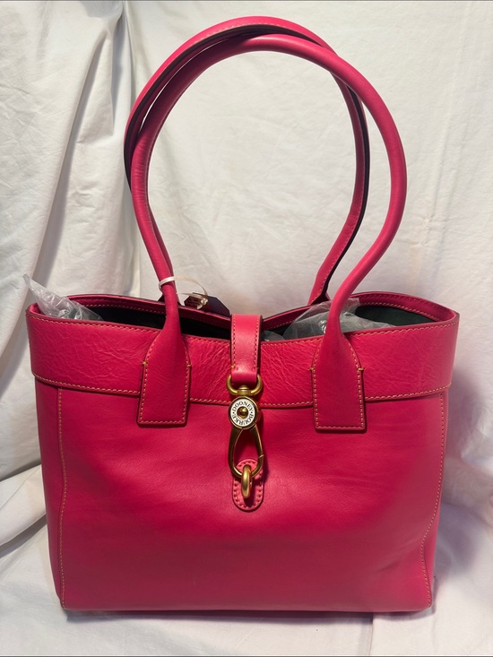 Dooney & Bourke Handbags - Dooney and Bork Pink Leather Tote Bag with Gold Hardware
